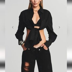 SER.O.YA Lydia Black Shirt NWT
